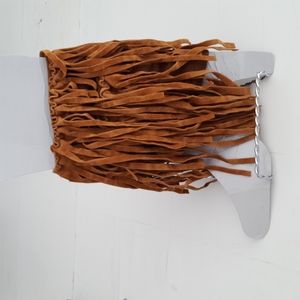 Rust colored fringe boot cuff